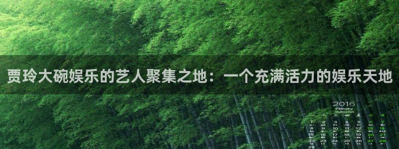 狗子284代理：贾玲大碗娱乐的艺人聚集之地：一个充满活力的娱乐天地